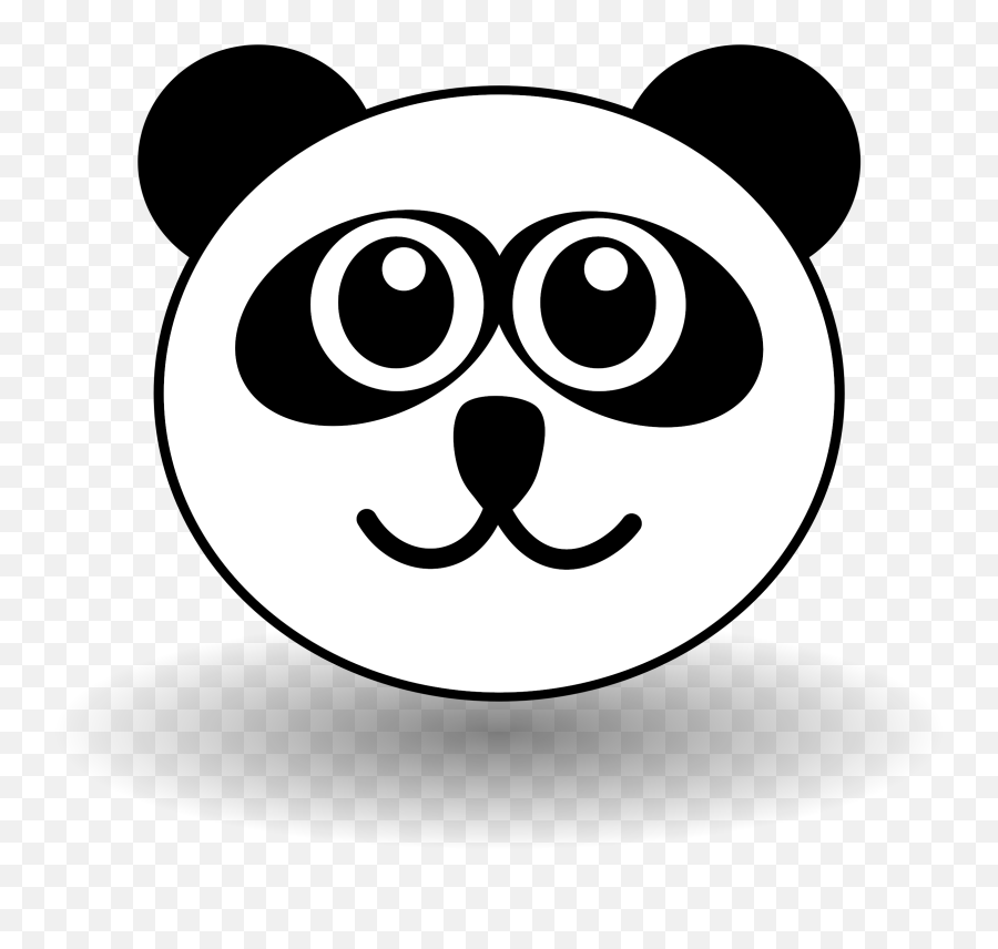 Black And White Panda Clipart - Panda Bear Face Hd Emoji,Panda Clipart