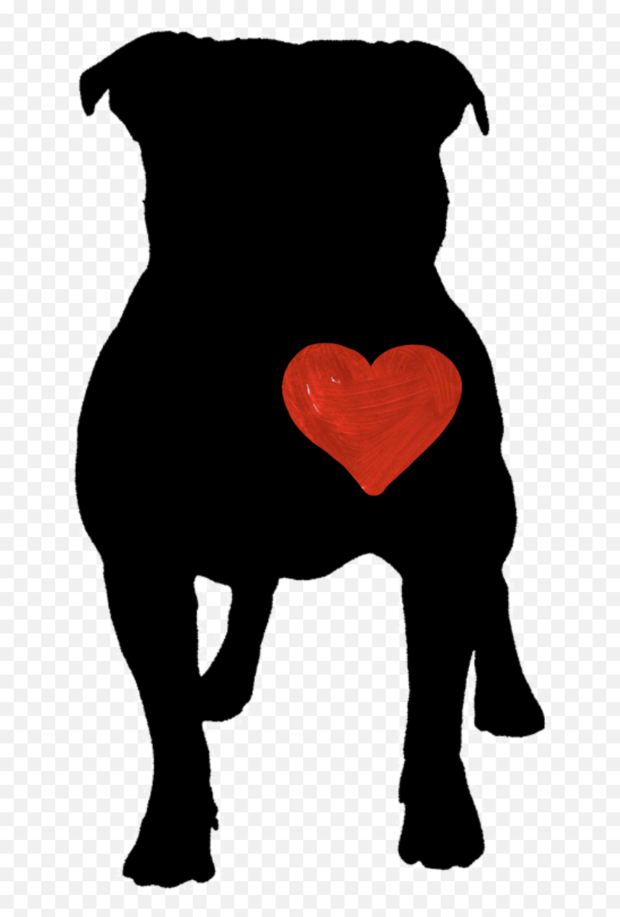 Download Pitbull Dog Loveit Black Heart Red Pet - Pitbull Silhouette Emoji,Heart Silhouette Png