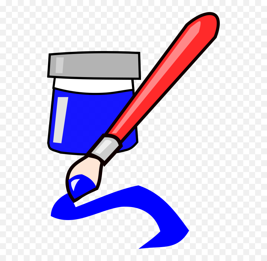 Paint Brush Clip Art Free Svg - Blue Paint Clipart Emoji,Paintbrush Clipart