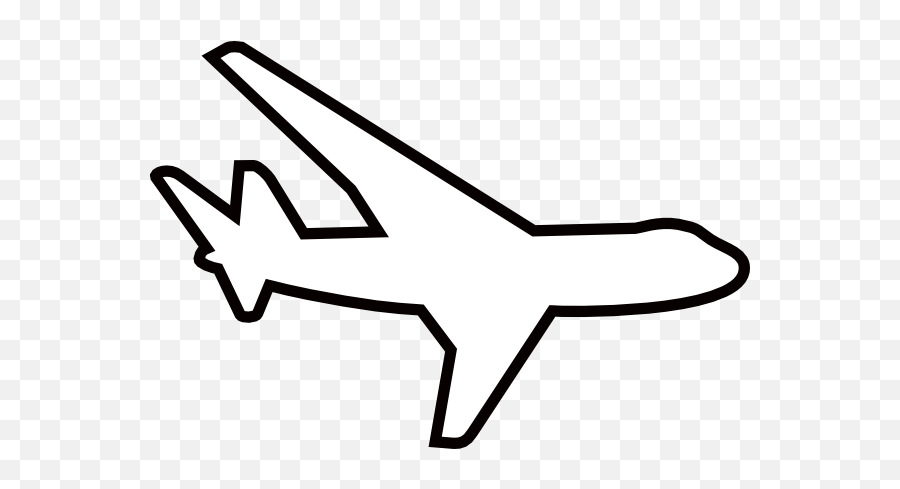 Airplane Clip Art - Plane Clipart White 600x408 Png Airplane Outline Clipart Black And White Emoji,Airplane Clipart
