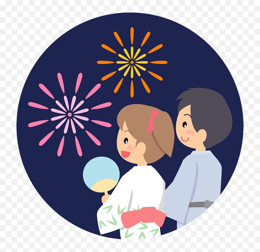 Couple Is Watching Fireworks Clipart - Event Emoji,Fireworks Clipart