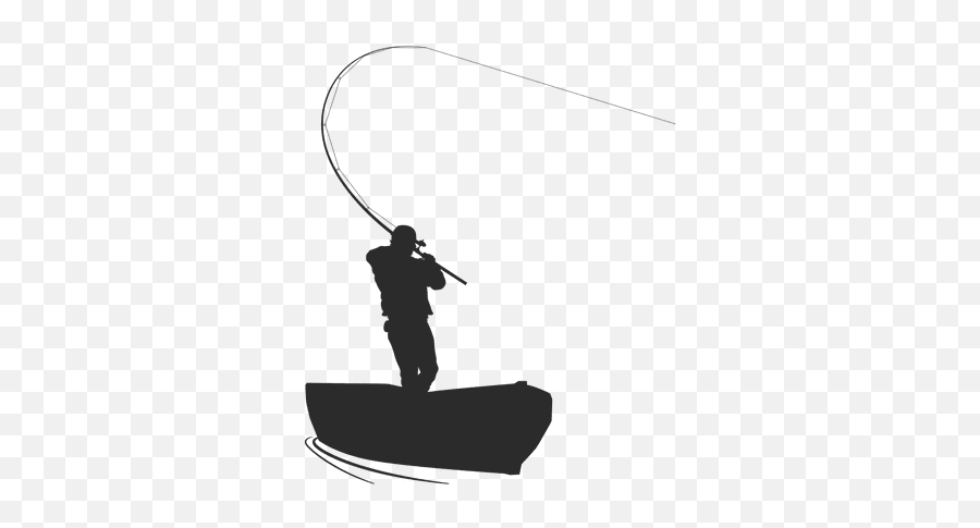 Fishing Silhouette Fisherman - Fishing Pole Png Download Boat Fishing Silhouette Emoji,Fishing Pole Clipart