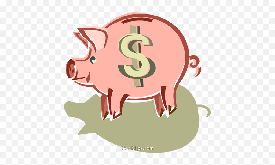 Piggy Bank Royalty Free Vector Clip Art Illustration - Animal Figure Emoji,Piggy Bank Clipart