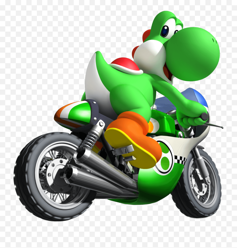 White Images - Mario Kart Wii Yoshi Emoji,Motorcycle Clipart