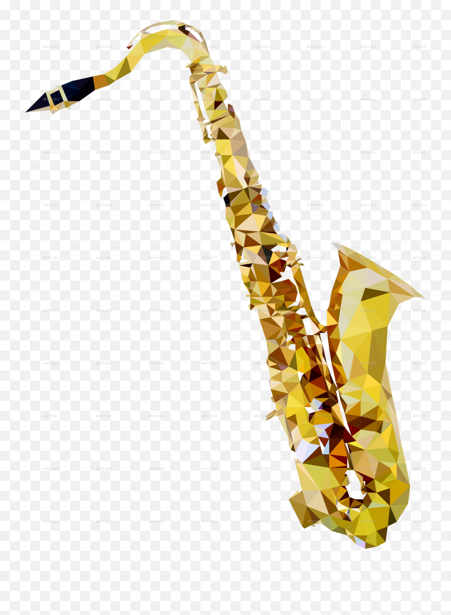 Download Hd Saxophone - Low Poly Saxophone Transparent Png Low Poly Art Music Emoji,Saxophone Png