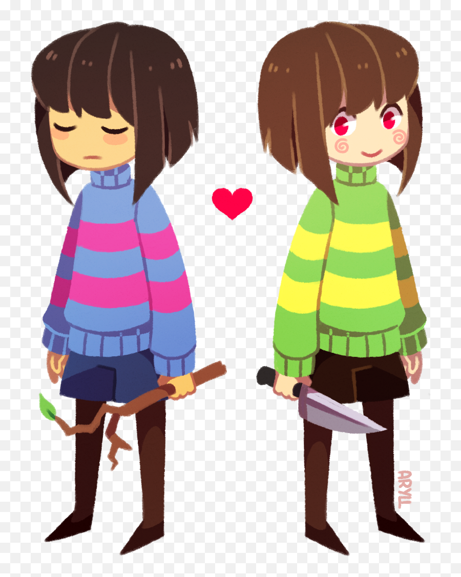 Undertale Heart - Undertale Characters Frisk And Chara Chara Undertale Emoji,Undertale Heart Png