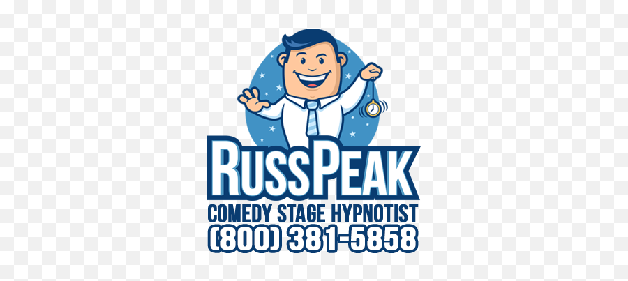 Russ - Peakcomedystagehypnotistlogo8003815858 Happy Emoji,Russ Logo