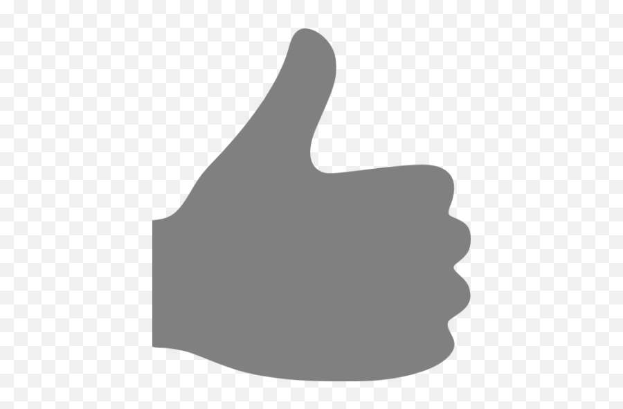 Gray Thumbs Up Icon - Free Gray Hand Icons Emoji,Youtube Thumbs Up Png