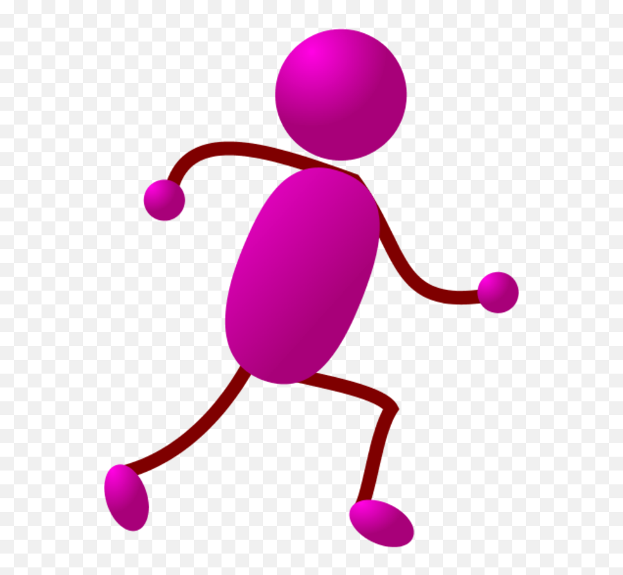 Running Blue Stick Man Clip Art - Figure Running Stickman Emoji,Pink Guy Png