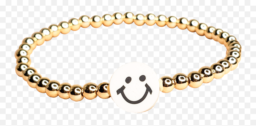 Happy Face Gold Stretchy Bracelets 2 Colours Available Emoji,Transparent Happy Face