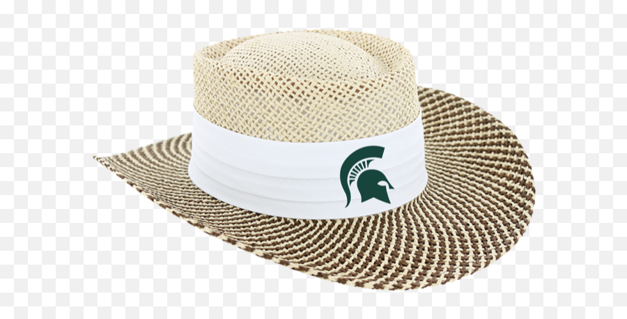 Ahead Michigan State Gambler Straw Hat White U2013 Spartan Emoji,Straw Hat Transparent