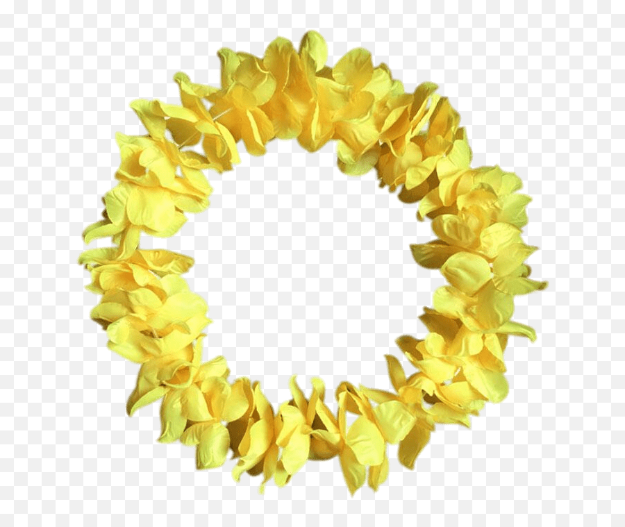 Yellow Hawaiian Flower Necklace Transparent Png - Stickpng Hawaiian Transparent Flower Necklace Emoji,Necklace Png