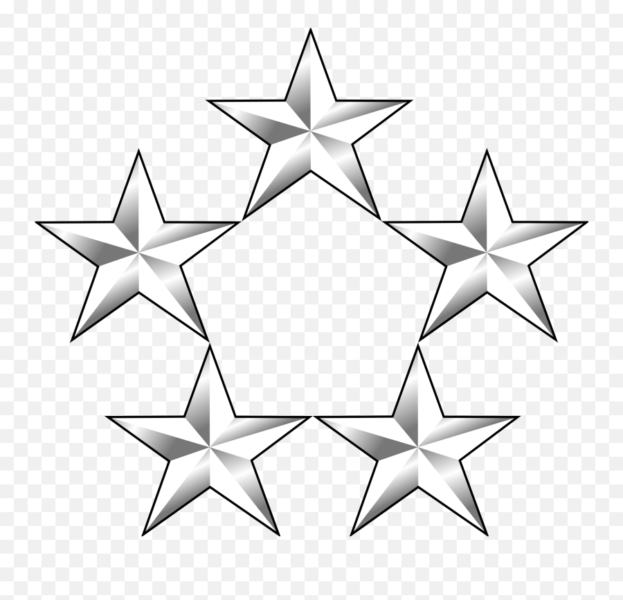 5 Star - General Of The Army Rank Emoji,5 Stars Png