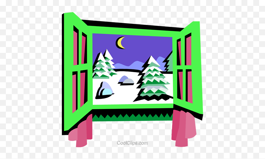 Window Frame Winter Scene Royalty Free - Clip Art Emoji,Winter Scene Clipart
