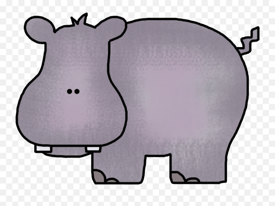Hippo Clip Art Black And White - Free Clipart Images Emoji,Tutu Clipart