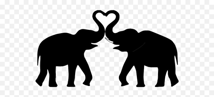 Elephant Heart Silhouette Cute Freetoedit - Silhouette Elephant Silhouette Love Emoji,Heart Silhouette Png
