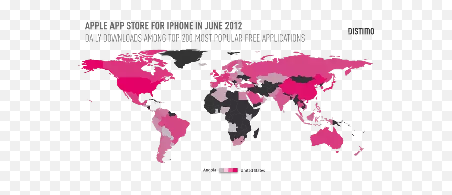 How Many Countries Have Access To Apple - High Resolution World Map Blue Emoji,Pink App Store Logo