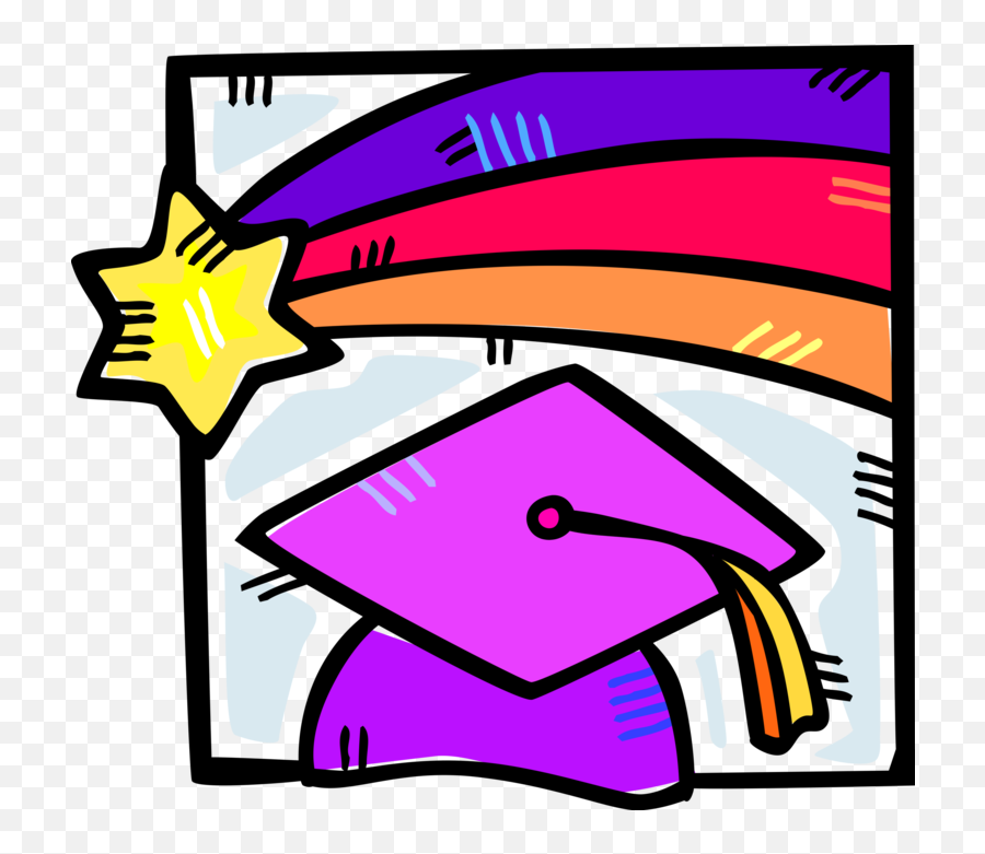 Shooting Star Vector - Vector Illustration Of High School For Graduation Emoji,Star Vector Png