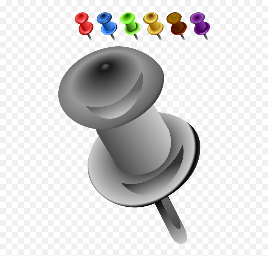 Download Punaises De Couleurs - Gray Push Pin Full Size Emoji,Push Pin Png