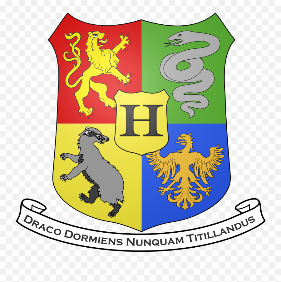 Coat Of Arms Hogwart With Motto Emoji,Hogwarts Crest Transparent