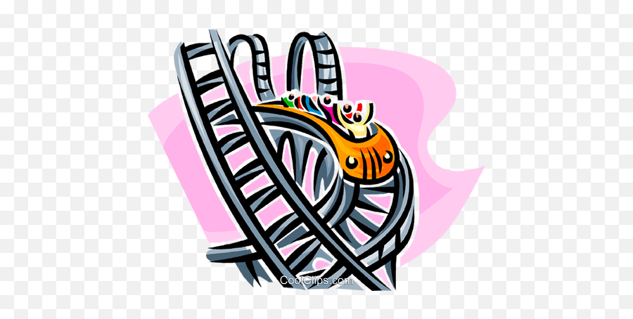Roller Coaster Royalty Free Vector Clip - Fairground Stickers Clipart Emoji,Roller Coaster Clipart