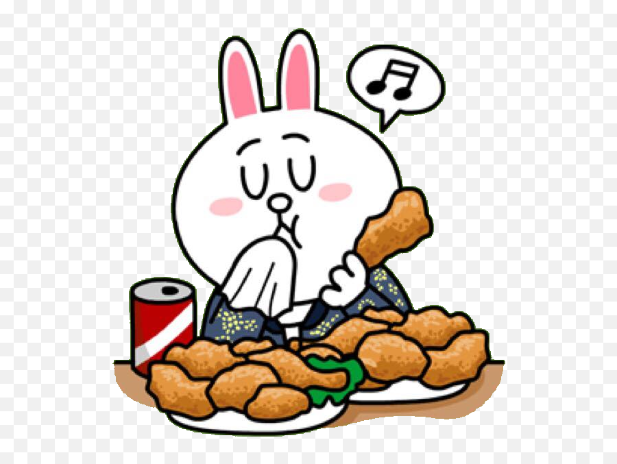 Cheon Song - Yiu0027s Cony Special Line Stickers Eating Clipart Emoji,Line Stickers Transparent