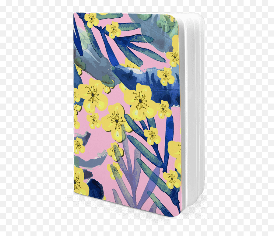 Dailyobjects Tropical Flower Yellow Blue A5 Notebook Emoji,Tropical Flower Png