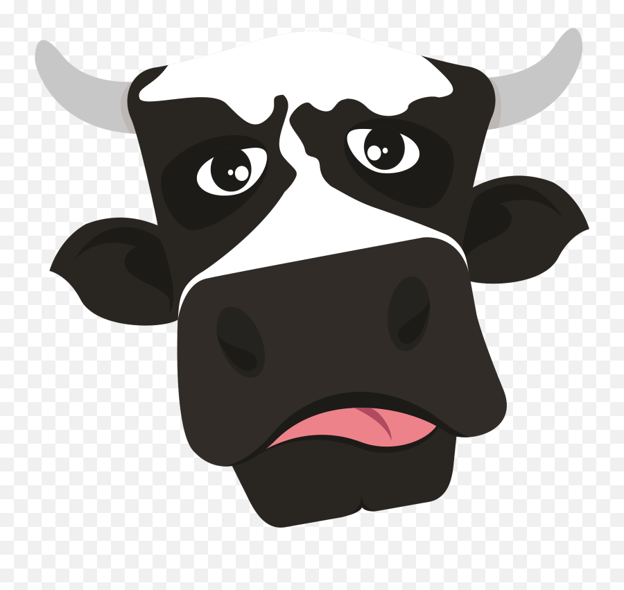 Cow Face Clipart - Transparent Cow Head Cartoon Emoji,Cow Face Clipart