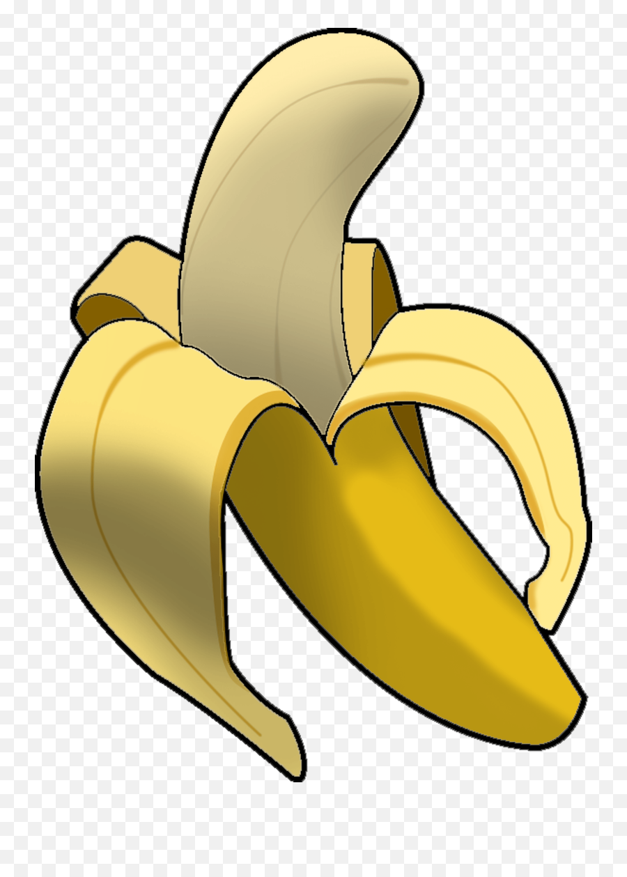 Banana Clipart Black And White Free - Transparent Background Peeled Banana Clipart Emoji,Banana Clipart