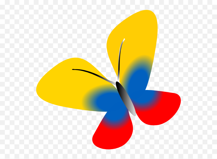 Colombia Flag Butterfly Clip Art At - Colombian Clipart Emoji,Colombia Flag Png