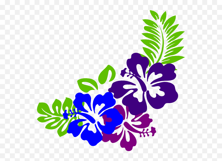 Purple Hibiscus Flower Clip Art N3 Free - Border Hawaiian Flower Clipart Emoji,Hibiscus Clipart