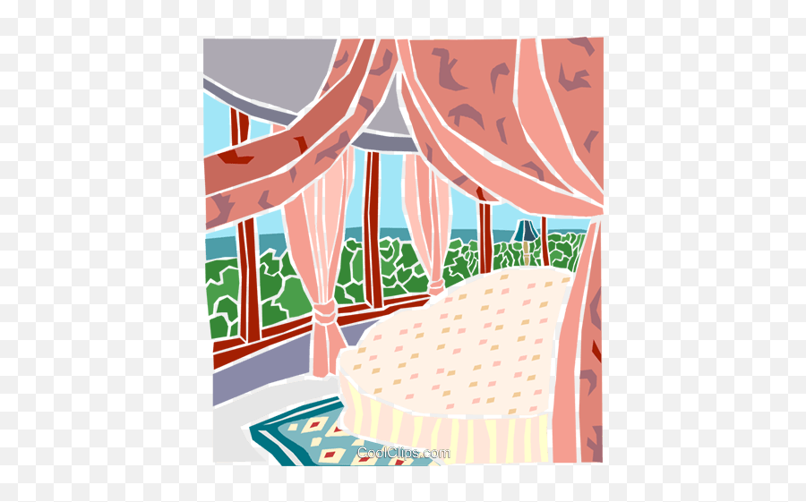 Canopied Bed With A Wall Of Windows Royalty Free Vector Clip - Pattern Emoji,Suite Clipart