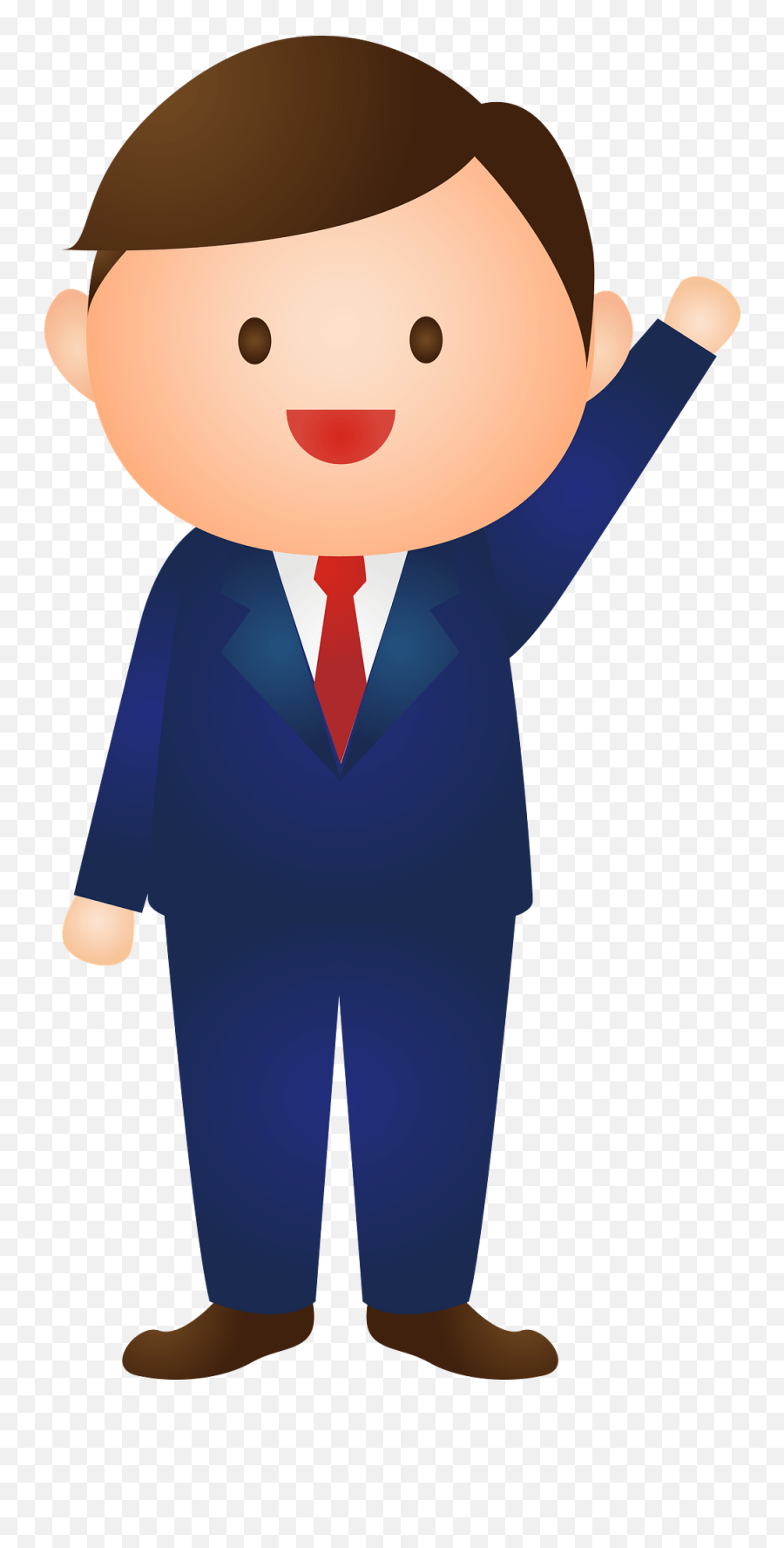Businessman Is Raising His Hand Clipart - Man Raising Hand Clipart Emoji,Raise Hand Clipart