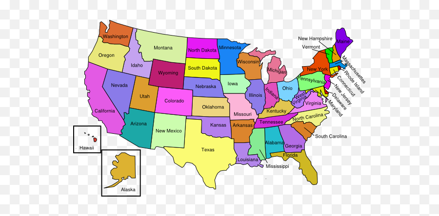 Clip Art Map Of The United States Free - Us Map With State Names Emoji,Idaho Clipart