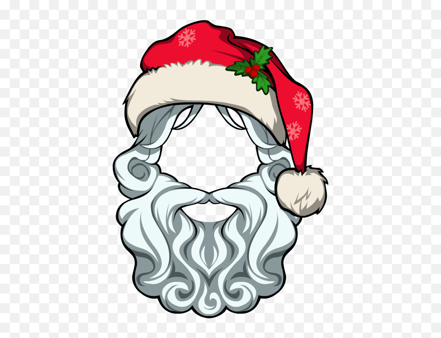 Beard Clipart Santa Hat Beard - Transparent Santa Beard Clipart Emoji,Beard Clipart