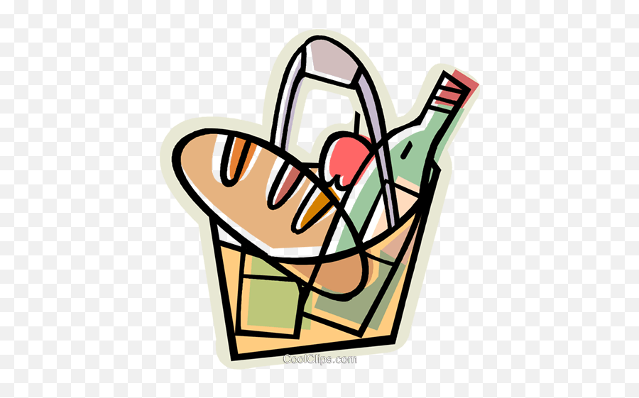 Bag Of Groceries Royalty Free Vector Clip Art Illustration Emoji,Grocer Clipart