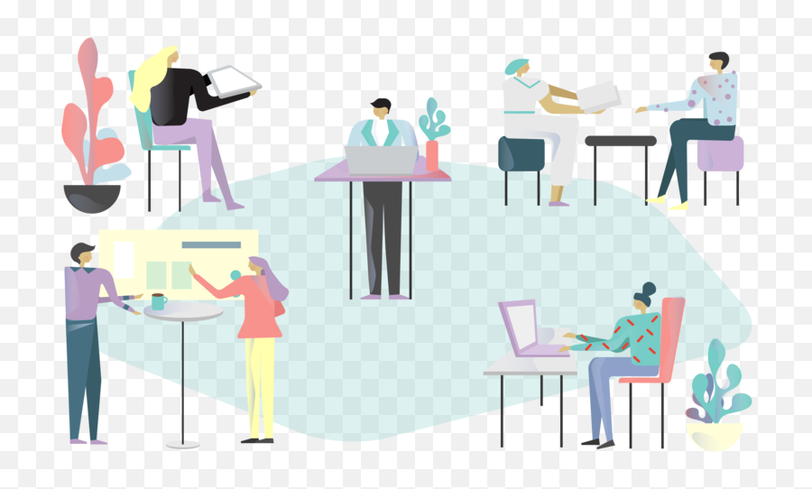 Office Coworking People Office Vector Web Illustration Emoji,Office People Png