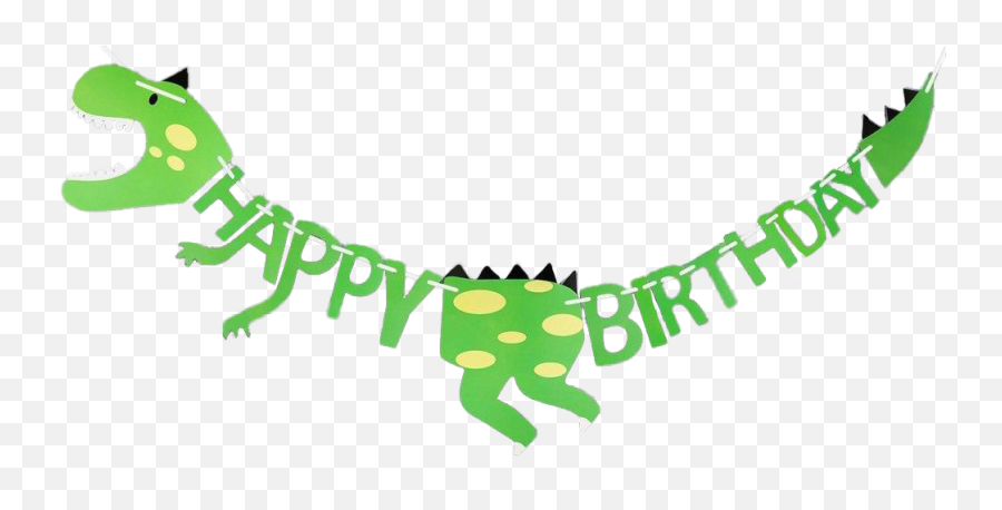 Dinosaur Birthday Banner Emoji,Green Banner Png