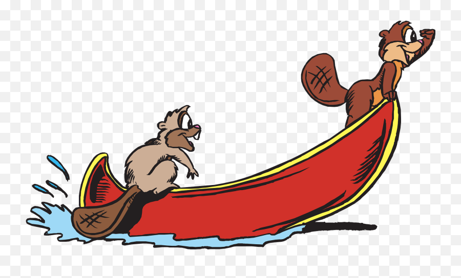 Animals In A Tipping Canoe Clipart - Clip Art Emoji,Canoe Clipart