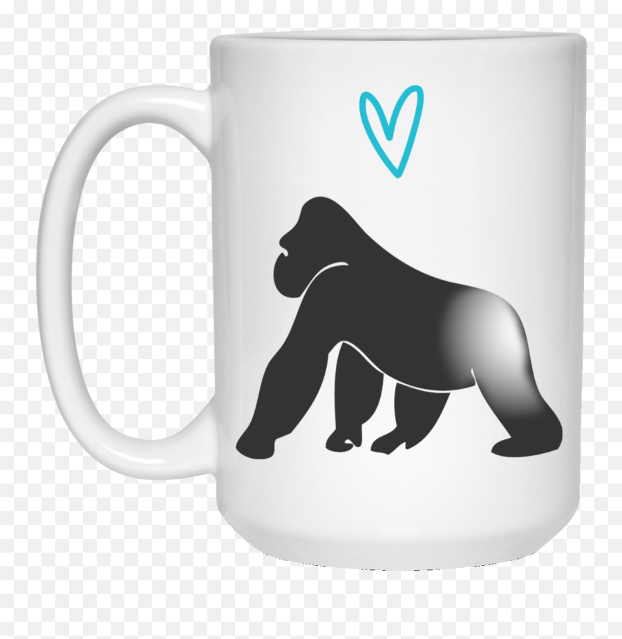 Gorilla Silhouette Png - Simple Heart Blue Mug 5017476 Mug Emoji,Heart Silhouette Png