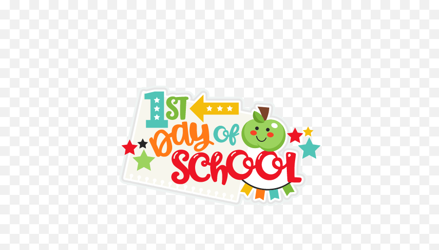 School Title Svg Scrapbook Cut - Title Of 1st Day Of School Emoji,Last Day Of School Clipart