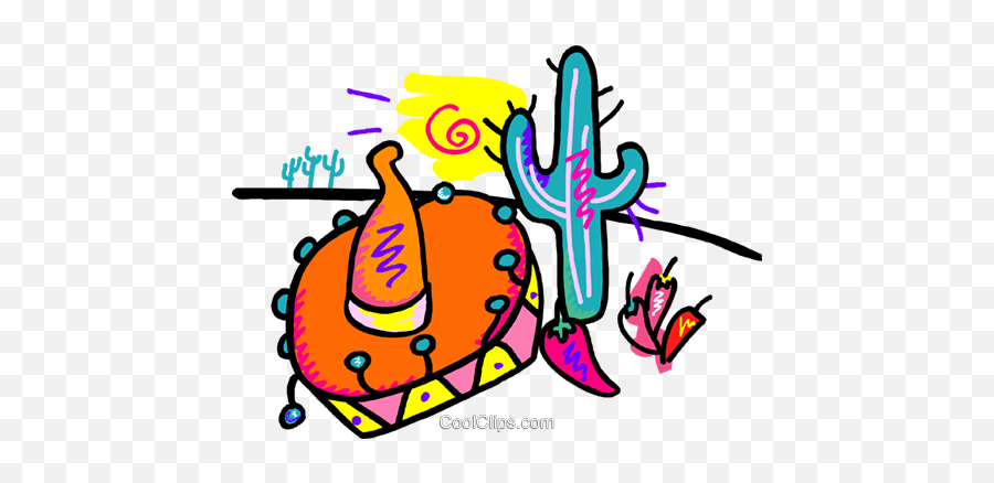 Sombrero Cactus And Hot Pepper Royalty Free Vector Clip Art Emoji,Cute Cactus Clipart