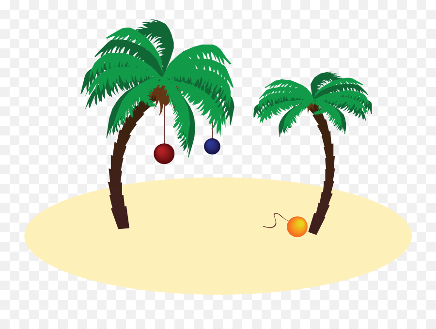 Download Palm Tree Christmas Png - Palm Trees Clipart Trapnsparent Emoji,July Clipart