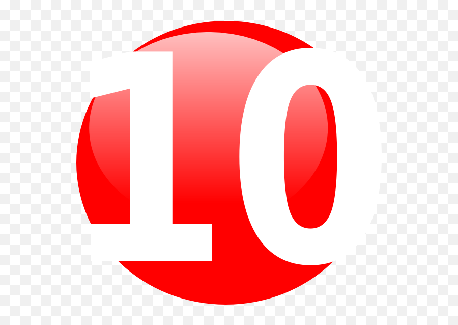 Red Circle Icon With 10 - Number 10 In Red Circle Emoji,Red Circle Clipart
