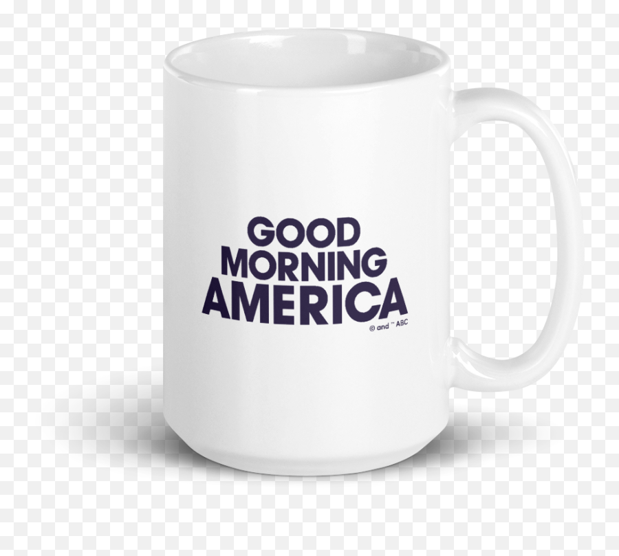 Good Morning America Stacked Logo Personalized White Mug - Good Morning America Emoji,Made In Usa Logo