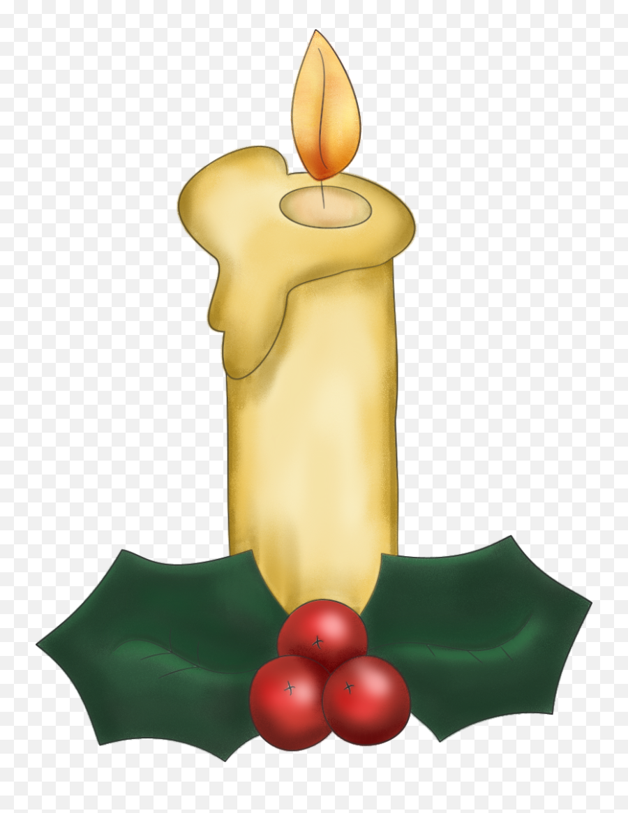 Christmas Candle With Holly - Png And Paint Shop Pro Tube Christmas Candle Clip Art Emoji,Holly Png