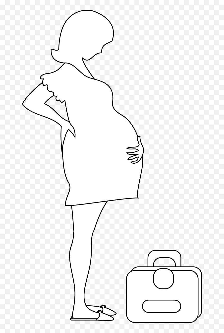 Silhouettes Of Pregnant Women Of The Baby On The Go Of The - Topper Para Torta De Mujer Embarazada Emoji,Women Clipart