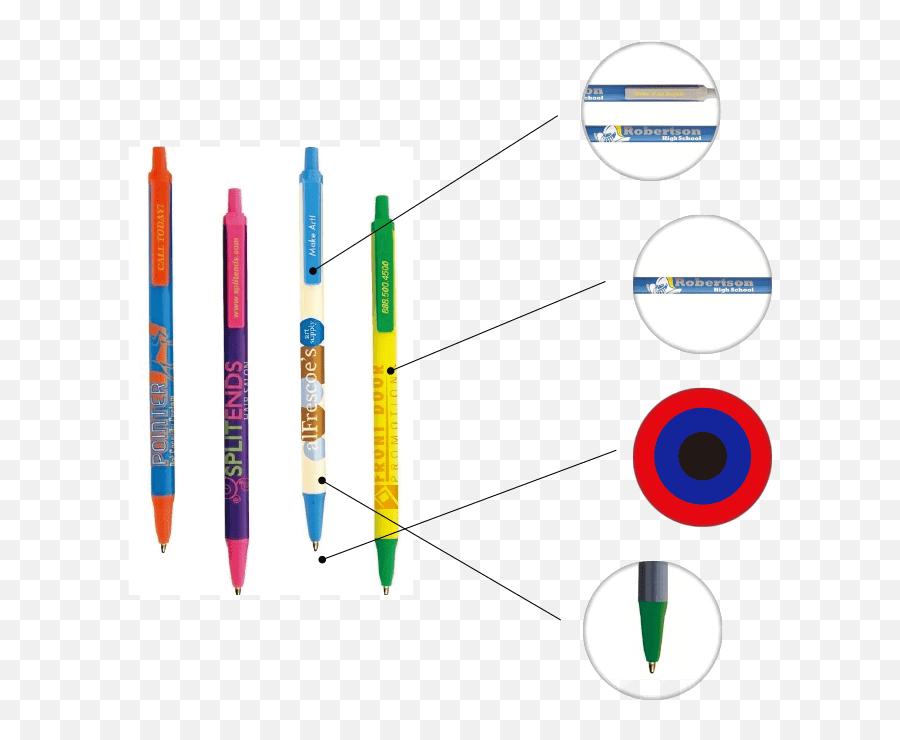 Red Pen Circle - 300 Bic Clic Stic Pens Personalized Custom Vertical Emoji,Bic Logo