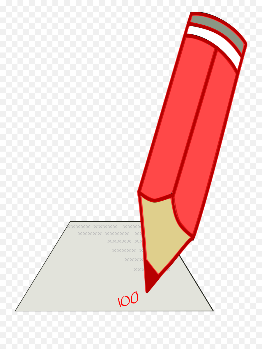 Red Pencil Clipart - Homework Correction Emoji,Pencil Clipart