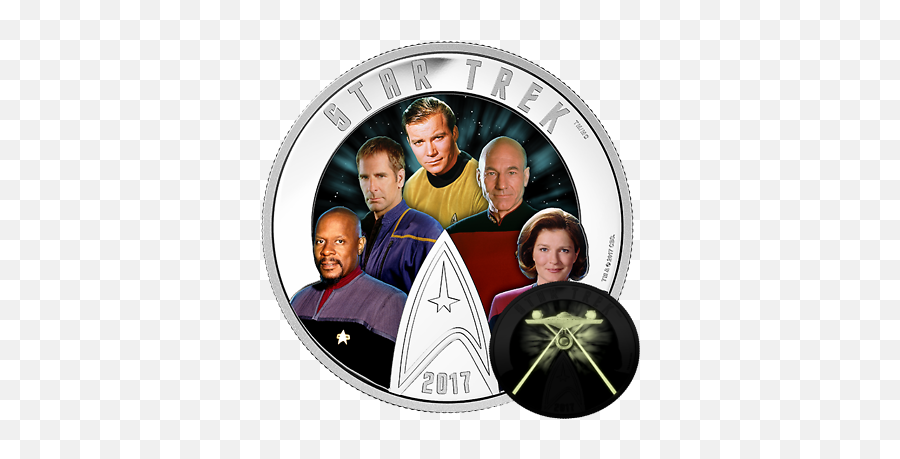 2017 Silver Star Trek Five Captains Coin Ebay - Star Trek Coins Emoji,Startrek Logo
